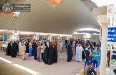 قسم الخدمات الخارجية في العتبة العلوية يبدأ مبكرا بتقديم خدماته للزائرين مع أول أيام عيد الفطر المبارك