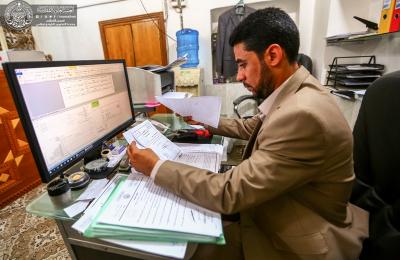شعبة الأفراد في قسم الشؤون الإدارية للعتبة العلوية تباشر العمل بتحديث بيانات المنتسبين باستخدام نظام البرمجة الالكترونية