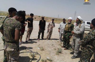 مبلغو لجنة الإرشاد والتعبئة في العتبة العلوية يتفقدون قوات الحشد الشعبي والقوات الامنية المرابطة على اطراف تلعفر