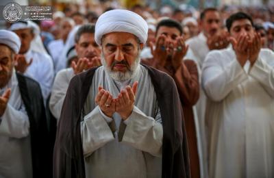 بالصور: إقامة صلاة عيد الاضحى في صحن أمير المؤمنين(عليه السلام)