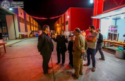 لجنة زيارة الأربعين في العتبة العلوية المقدسة تتابع الخدمات المقدمة للزائرين في مواقع الضيافة والاستراحة المعدة على طريق يا حسين
