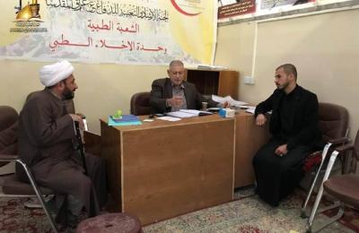 شعبة الطبية في لجنة الارشاد بالعتبة العلوية المقدسة تتكفل بعلاج أحد جرحى الحشد الشعبي