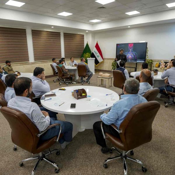 شعبة الدراسات والتطوير تقيم ورشة تدريبية خاصة بالإسعافات الأولية لخدام العتبة العلوية المقدسة 