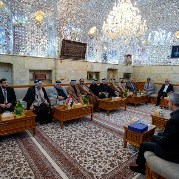 نخبة من شيوخ ووجهاء النجف الأشرف تبدي دعمها للعتبة العلوية المقدسة