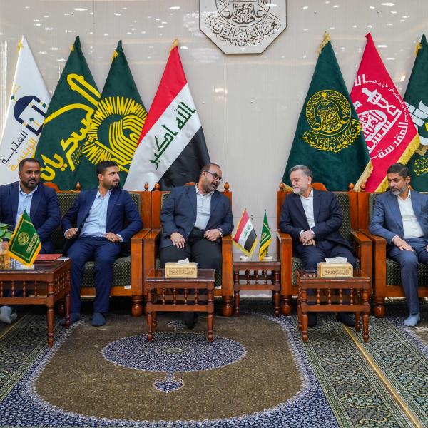 وفد أمانة مسجد الكوفة المعظَّم يُشيد بجهود ودعم العتبة العلويّة المقدّسة في الزيارات المليونية
