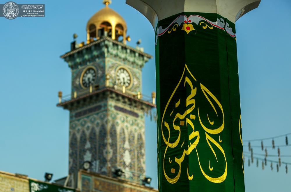 الصحن العلوي المطهر يزدان بأكثر من ستة آلاف زهرة بمناسبة ولادة سبط الرسول الأكرم (ص)الإمام الحسن المجتبى (ع) 