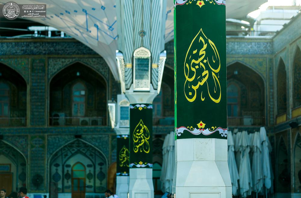 الصحن العلوي المطهر يزدان بأكثر من ستة آلاف زهرة بمناسبة ولادة سبط الرسول الأكرم (ص)الإمام الحسن المجتبى (ع) 