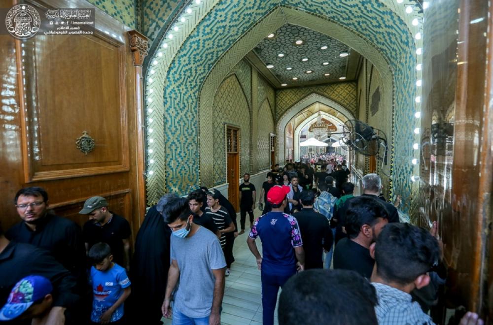 شاهد كيف بدت حركة الزائرين لمرقد أمير المؤمنين(ع) صباح اليوم قبل التوجه الى كربلاء المقدسة سيرا على الأقدام