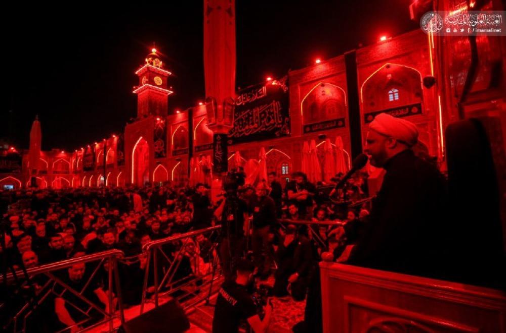رحم الله من نادى وا علياه ... نَدبت مجلس العزاء في الصحن الشريف باستشهاد أبي الأيتام علي (عليه السلام) –صور -