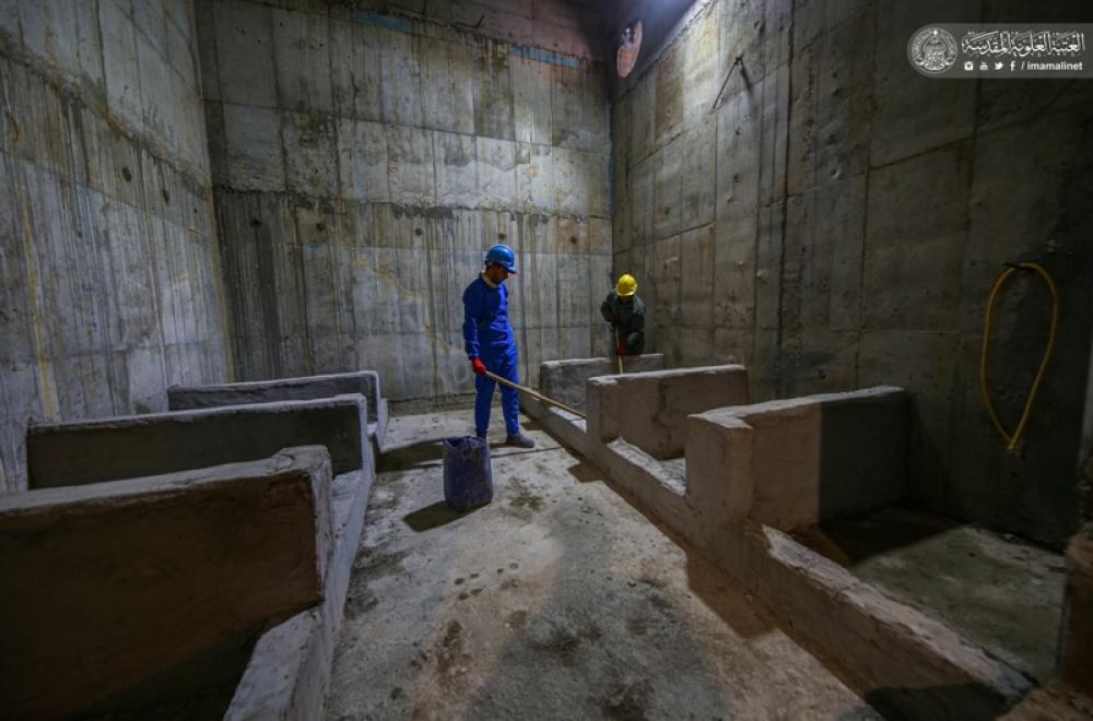 قسم الشؤون الهندسية في العتبة العلوية يباشر بالمرحلة الثانية  في مجمع صحيات رقم 2