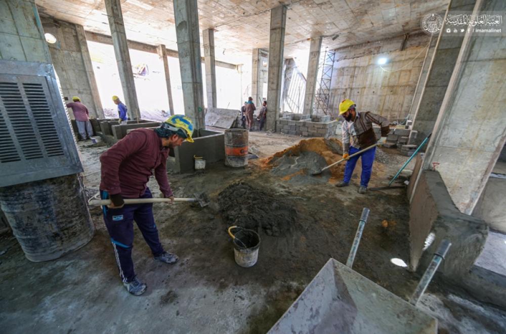 قسم الشؤون الهندسية في العتبة العلوية يباشر بالمرحلة الثانية  في مجمع صحيات رقم 2