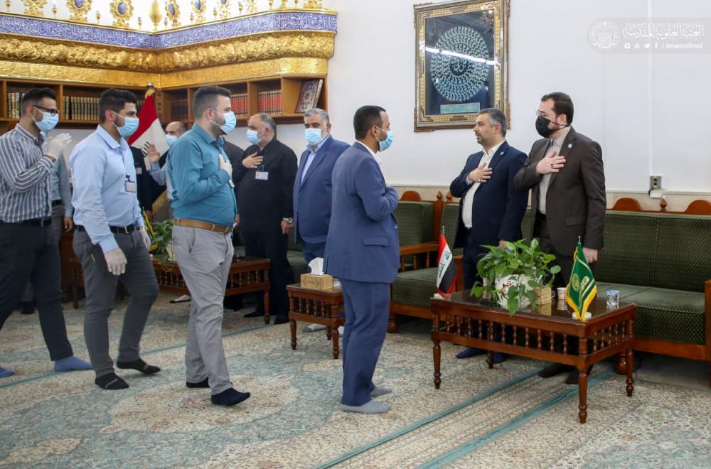 الأمانة العامة للعتبة العلوية المقدسة تستقبل المنتسبين المهنئين بعيد الأضحى المبارك