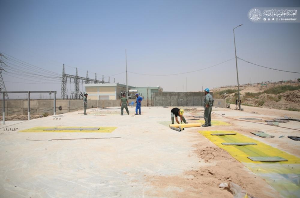 قسم الشؤون الهندسية في العتبة العلوية يعلن عن مراحل متقدمة في مشروع غرف كهرباء المحطة التحويلية