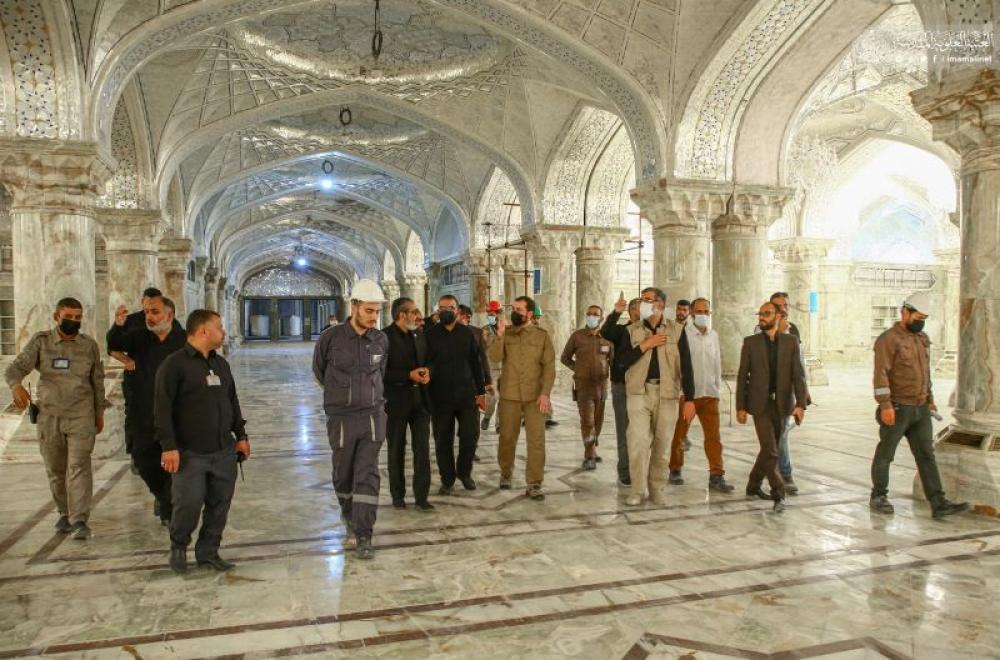 اللجنة العليا لزيارة الأربعين في العتبة العلوية المقدسة تباشر بتهيئة أرجاء صحن فاطمة (ع) لخدمة الزائرين الوافدين أيام المناسبة – تقرير معزز بالصور -