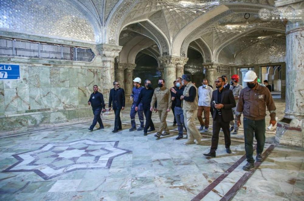 اللجنة العليا لزيارة الأربعين في العتبة العلوية المقدسة تباشر بتهيئة أرجاء صحن فاطمة (ع) لخدمة الزائرين الوافدين أيام المناسبة – تقرير معزز بالصور -