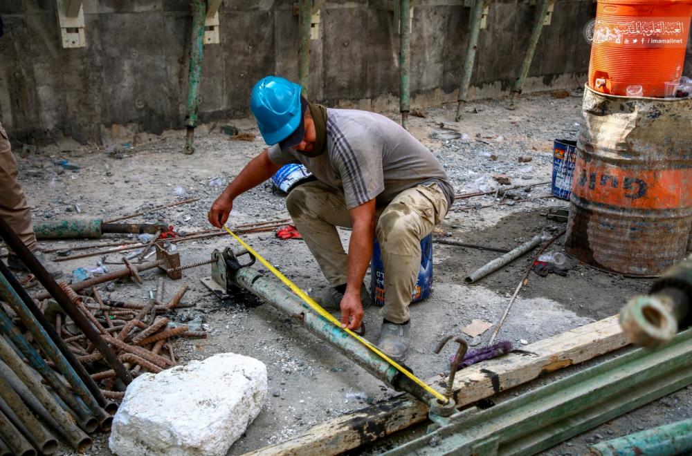 قسم الشؤون الهندسية والفنية في العتبة العلوية يستأنف أعماله في مشروع صحيات رقم 2
