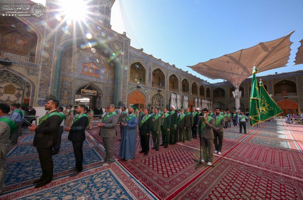 منتسبو العتبة العلوية يؤدون الزيارة الصباحية بحضور الوفود المشاركة في مؤتمر العلاقات الدولي