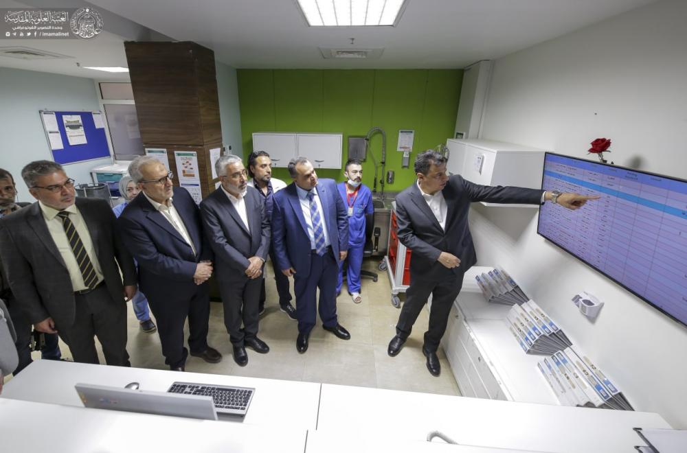 الأمين العام للعتبة العلوية المقدسة يزور العتبة الحسينية المقدسة ويقوم بجولة في المؤسسات الطبية والجامعية التابعة لها 