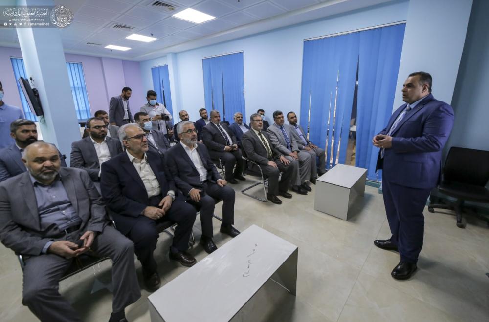 الأمين العام للعتبة العلوية المقدسة يزور العتبة الحسينية المقدسة ويقوم بجولة في المؤسسات الطبية والجامعية التابعة لها 