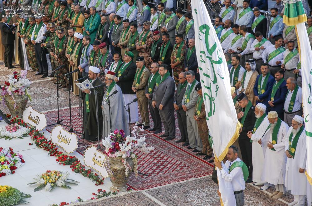  إيذاناً ببدء فعاليات اسبوع الغدير.. العتبة العلوية المقدسة ترفع راية الغدير في الصحن المطهر