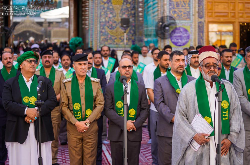  إيذاناً ببدء فعاليات اسبوع الغدير.. العتبة العلوية المقدسة ترفع راية الغدير في الصحن المطهر