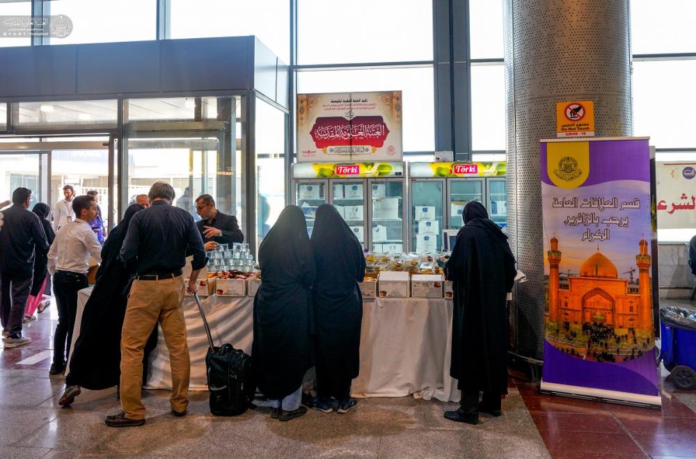 قسم العلاقات في العتبة العلوية المقدسة مستمر في برامج استقبال الضيوف ودعم الخدمات لزائري الأربعين       