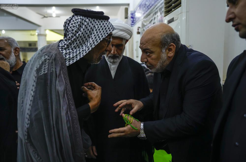 وفد العتبة العلوية المقدسة يحضر مجلس عزاء شهداء الخدمة الحسينية في الحيرة  