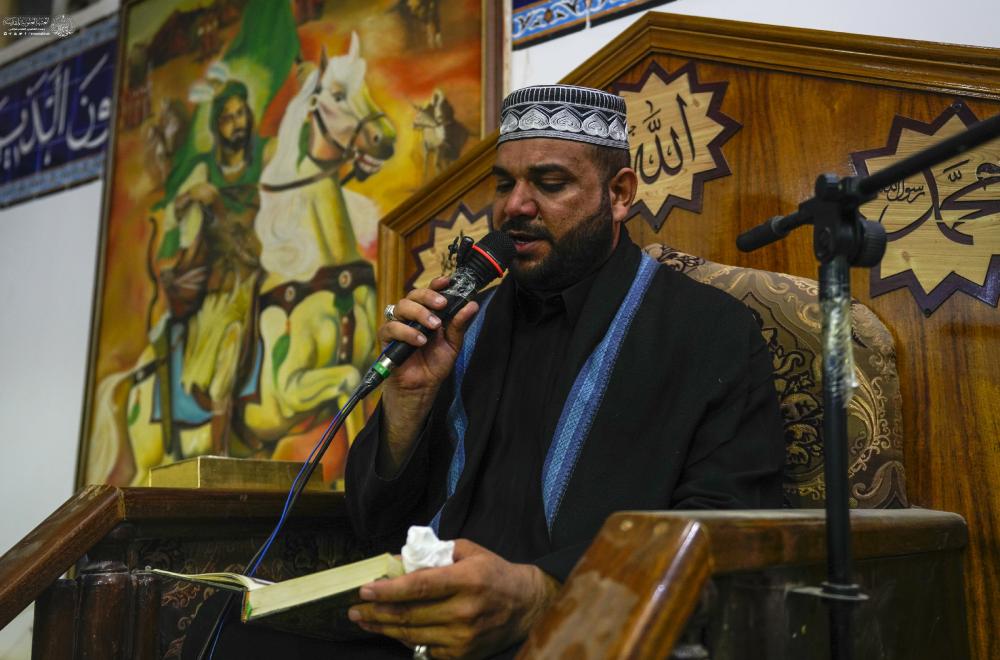 وفد العتبة العلوية المقدسة يحضر مجلس عزاء شهداء الخدمة الحسينية في الحيرة  