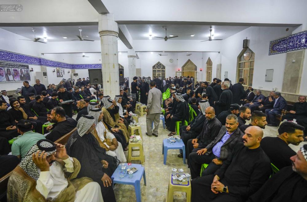 وفد العتبة العلوية المقدسة يحضر مجلس عزاء شهداء الخدمة الحسينية في الحيرة  