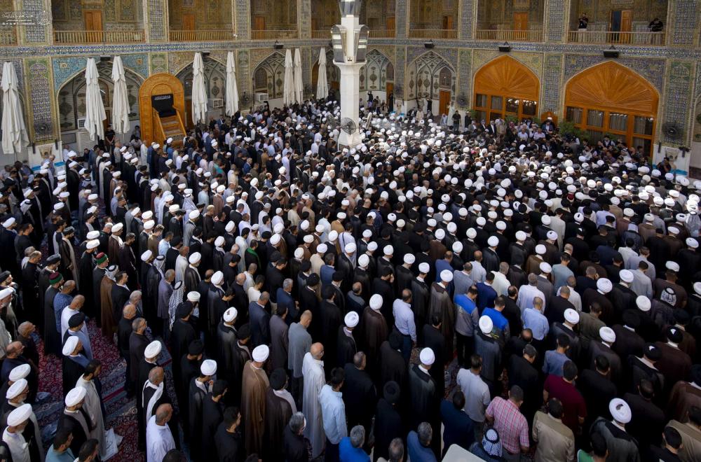 تشييع مهيب لجثمان آية الله المحقق الكبير سماحة السيد محمد مهدي الخرسان في مرقد أمير المؤمنين (عليه السلام) 