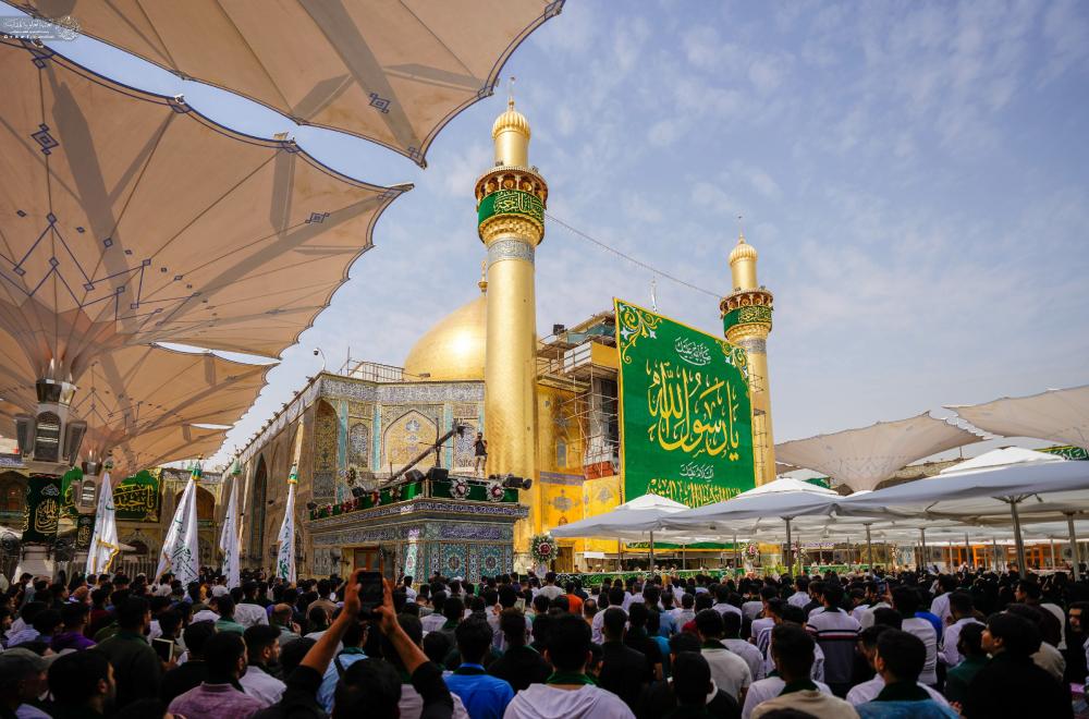 العتبة العلوية المقدسة ترعى مسيرة ولائية لإحياء مناسبة مولد الرسول الأكرم (ص) وحفيده الإمام الصادق (ع) 