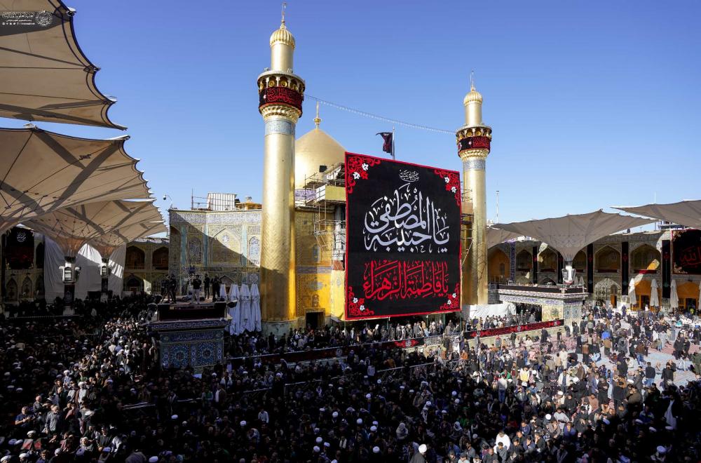 العتبة العلوية المقدسة تستقبل المسيرة الفاطمية ومواكب العزاء بذكرى شهادة السيدة الزهراء (ع)