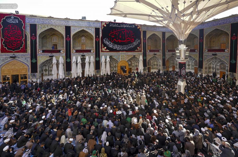 العتبة العلوية المقدسة تستقبل المسيرة الفاطمية ومواكب العزاء بذكرى شهادة السيدة الزهراء (ع)