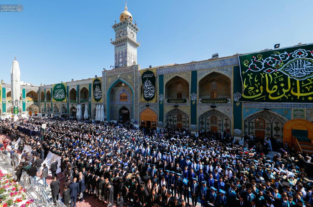 ضمن برنامج الرعاية الأبوية للخريجين .. مرقد المولى أمير المؤمنين (ع) يشهد مراسم جديدة لقسم تخرج طلبة الجامعات
