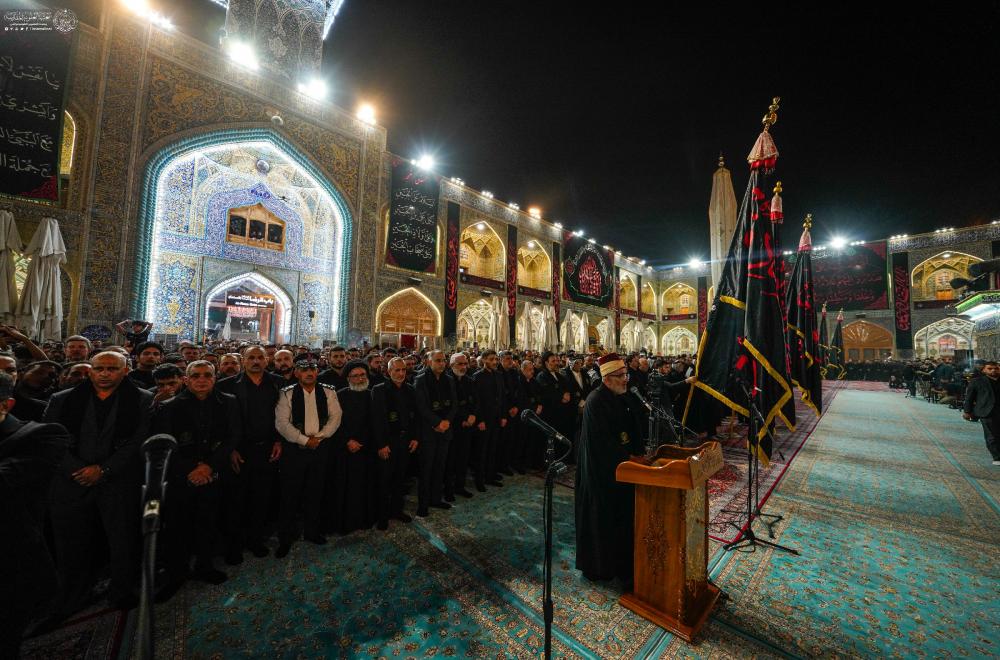 بحضور علمائي ورسمي .. العتبة العلوية المقدسة ترفع راية الحزن والحداد إيذاناً بحلول شهر محرم الحرام
