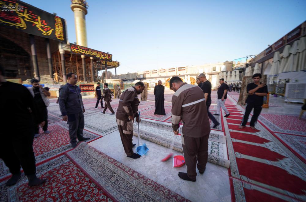 خدم العتبة العلوية المقدسة يساندون تأمين الخدمات الميدانية في ذكرى شهادة الإمام الحسن العسكري (عليه السلام) 