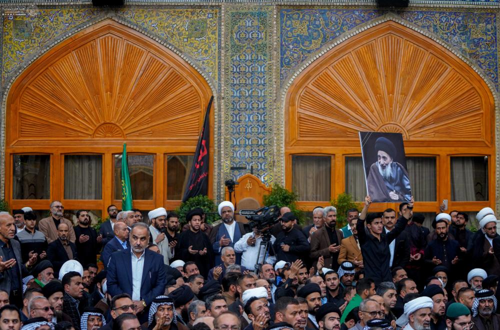 تشييعُ وَدفنُ جُثمانِ العَلّامَةِ سماحةِ السيد علي البعّاج في مرقدِ أميرِ المؤمنينَ (عليه السلام). 