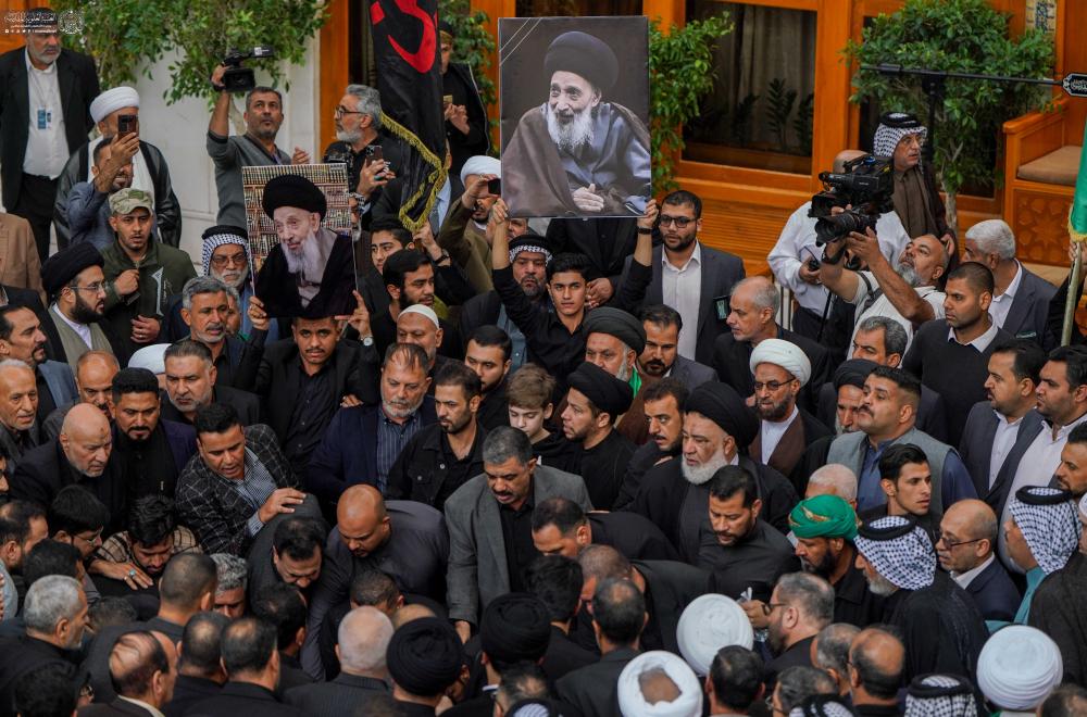 تشييعُ وَدفنُ جُثمانِ العَلّامَةِ سماحةِ السيد علي البعّاج في مرقدِ أميرِ المؤمنينَ (عليه السلام). 