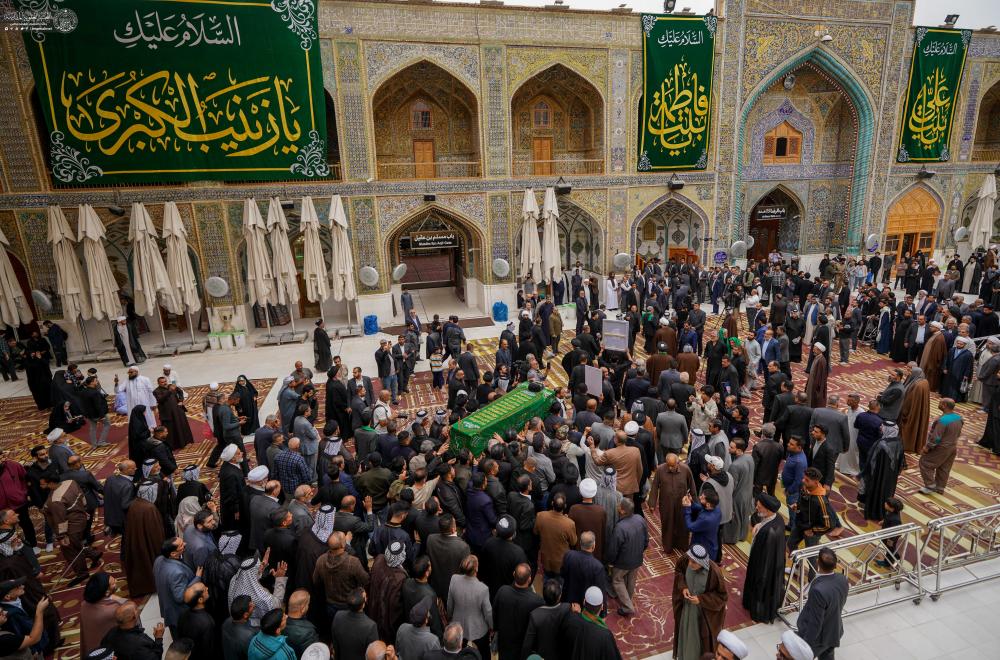 تشييعُ وَدفنُ جُثمانِ العَلّامَةِ سماحةِ السيد علي البعّاج في مرقدِ أميرِ المؤمنينَ (عليه السلام). 