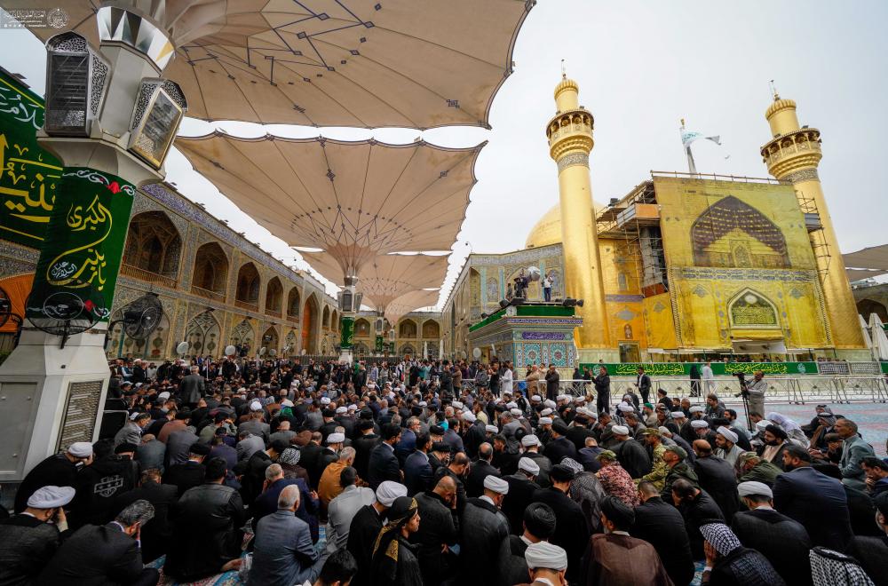 تشييعُ وَدفنُ جُثمانِ العَلّامَةِ سماحةِ السيد علي البعّاج في مرقدِ أميرِ المؤمنينَ (عليه السلام). 