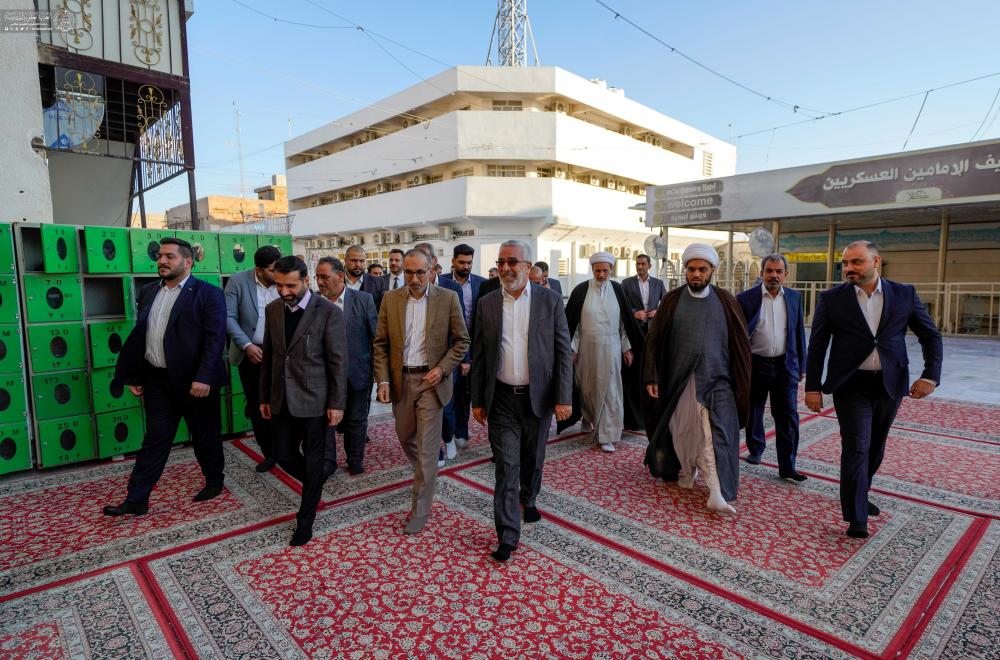 الأمين العام للعتبة العلوية المقدسة يترأس وفداً إلى سامراء لتقديم التهاني للأمين الجديد للعتبة العسكرية المقدسة