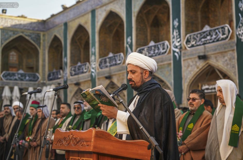 العتبة العلويّة المقدّسة تعلن انطلاق احتفالات أسبوع ولادة أمير المؤمنين(ع) برفع راية (يا وليد الكعبة) في الصحن الشريف