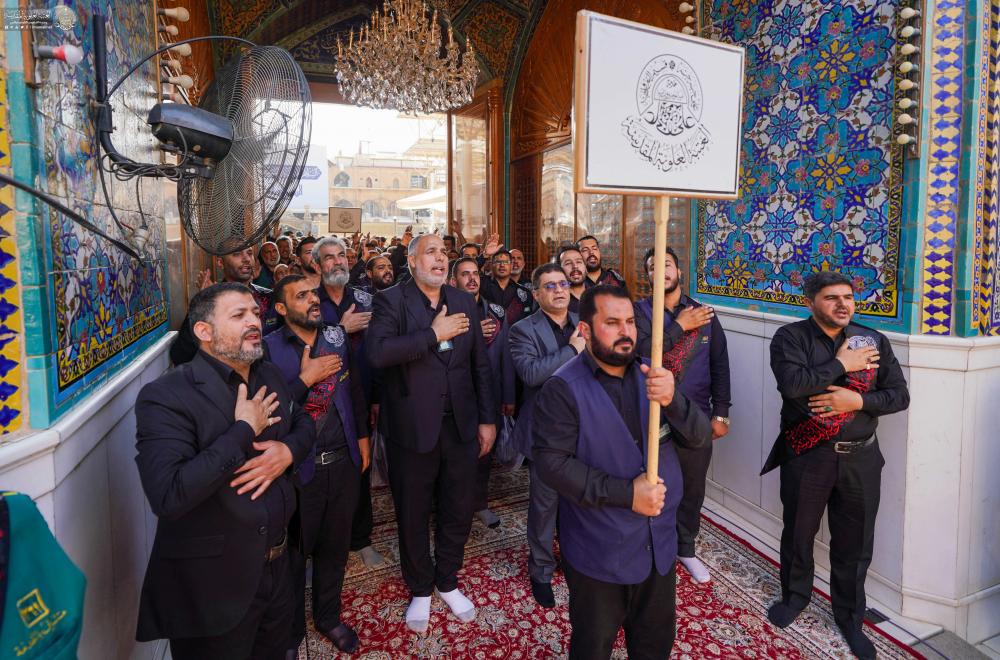 موكب العتبة العلويّة المقدّسة يُحيي ذكرى استشهاد الإمام الجواد (عليه السلام) في الصحن العلويّ المطهّر 