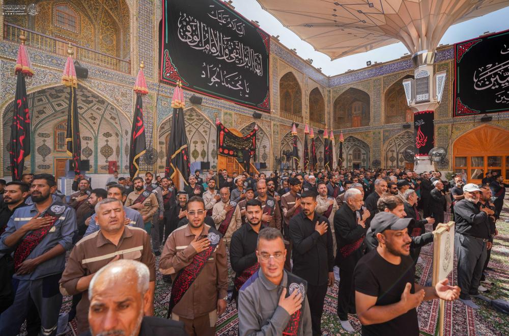 موكب العتبة العلويّة المقدّسة يُحيي ذكرى استشهاد الإمام الجواد (عليه السلام) في الصحن العلويّ المطهّر 