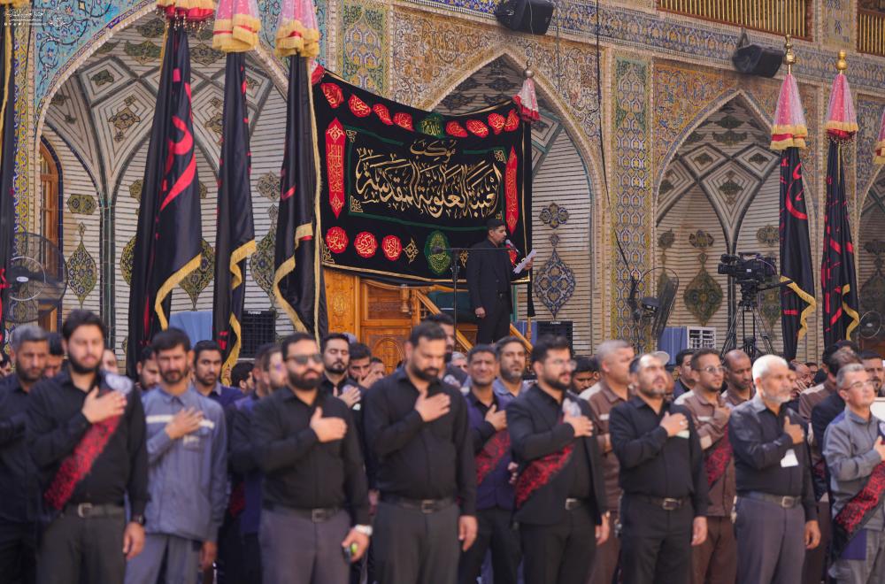 موكب العتبة العلويّة المقدّسة يُحيي ذكرى استشهاد الإمام الجواد (عليه السلام) في الصحن العلويّ المطهّر 