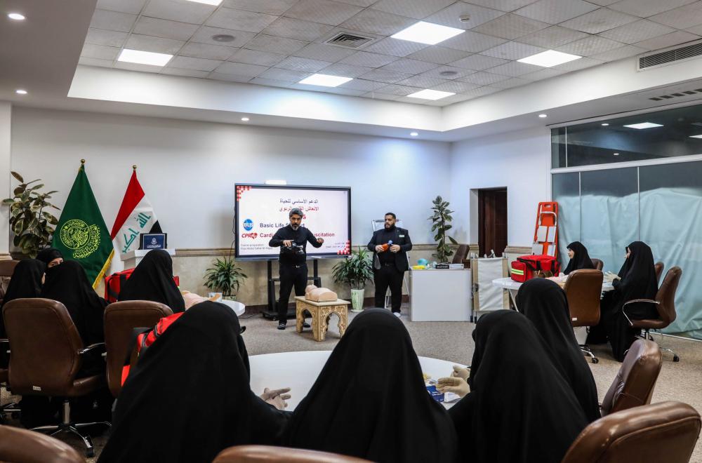 ورشة تدريبية للإخلاء الطارئ في العتبة العلويّة المقدّسة استعدادًا للزيارات المليونية
