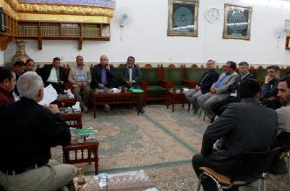 الأمانة العامة للعتبة العلوية المقدسة تناقش مع هيئة الاعمار وممثلي شركة الكوثر للإعمار والبناء التطورات الحاصلة في مشروع صحن فاطمة عليها السلام