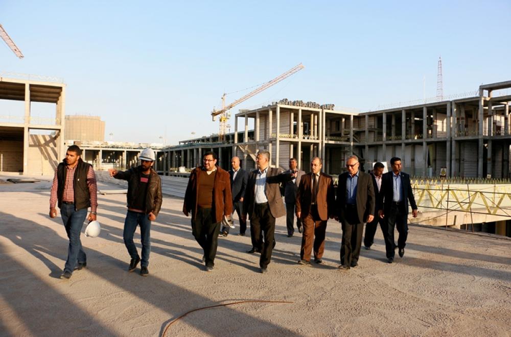 نائب الامين العام وأعضاء مجلس ادارة العتبة العلوية المقدسة يطلعون على آخر الانجازات الحاصلة في الهيكل الكونكريتي الخاص بمتحف العتبة العلوية المقدسة في مشروع صحن فاطمة (عليها السلام)