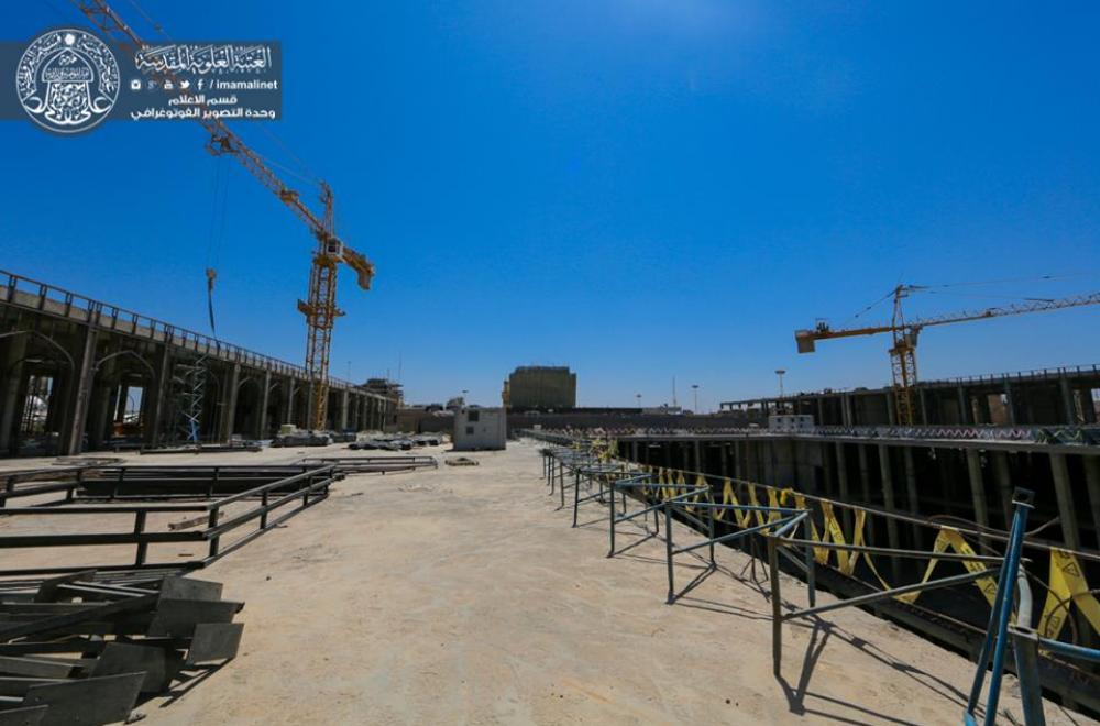 تواصل العمل في انجاز بنايتي (المكتبة الحيدرية والمتحف) في مشروع صحن فاطمة (عليها السلام) وبمساحة 7500 مترا مربعا