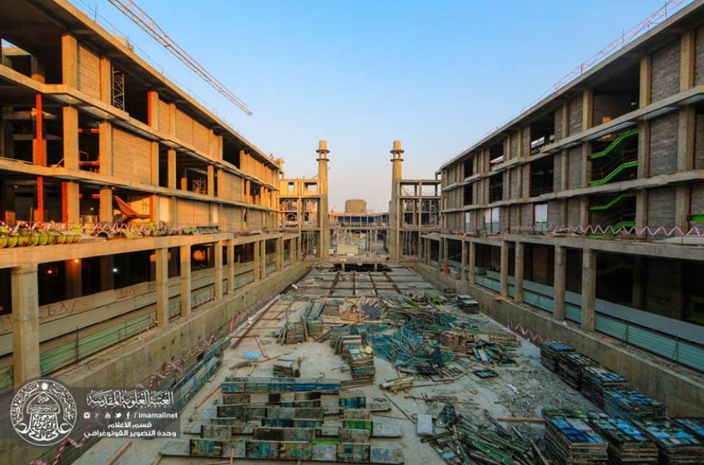  إنجاز أكثر من  90 %  من مراحل الهيكل الخراساني لمشروع صحن فاطمة الزهراء (عليها السلام) 
